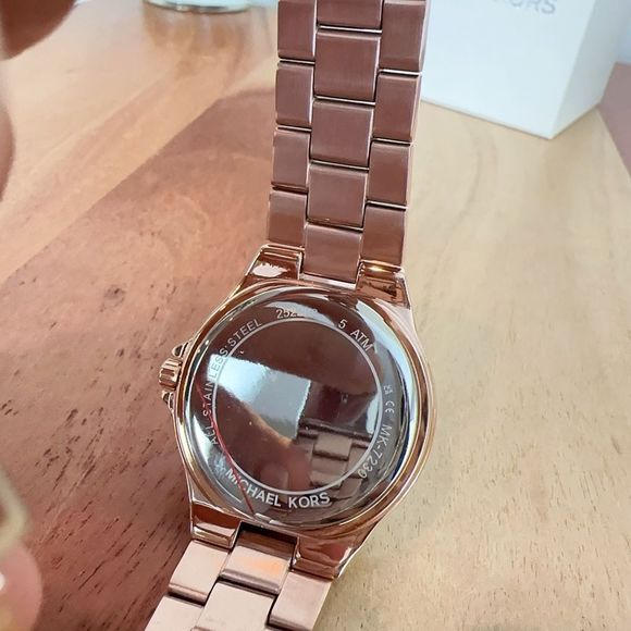 Michael Kors Lennox Three-Hand Rose Gold-Tone Stainless Steel Watch - Picture 9 of 9